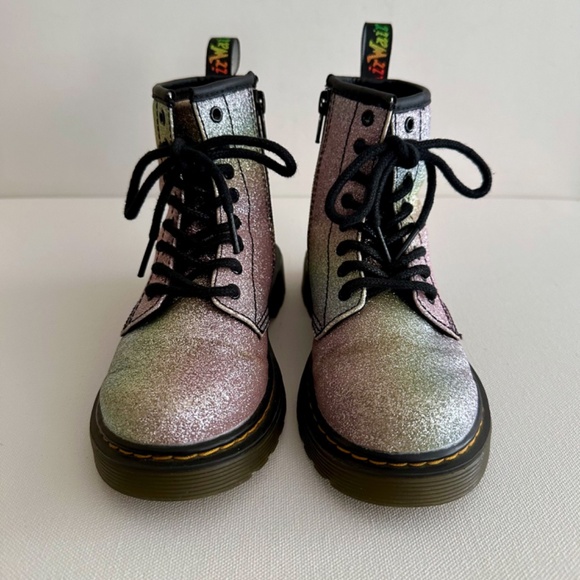 Dr. Martens Junior 1460 Rainbow Glitter Lace Up Boots - Picture 5 of 13